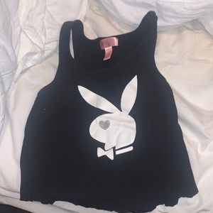 Vintage cropped playboy tank top